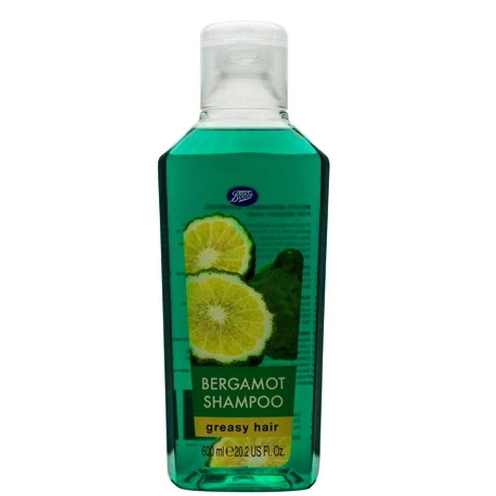 Boots Bergamoat Greasy Hair Shampoo, Dark Green, 600 ml