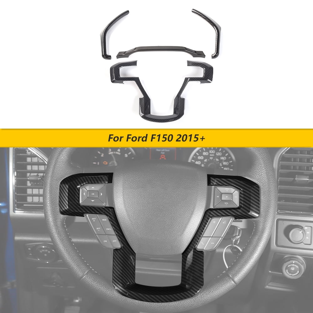 CheroCar ABS Carbon Fiber Steering Wheel Trim Cover Dashboard Bezels