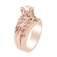 thumbnail image 2 of AFFY 1.23 Carat Round Shape Simulated Morganite & Natural Diamond Unique Engagement Rings 14K Solid Rose Gold Ring Size-10, 2 of 2