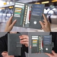 thumbnail image 5 of Contact's Leather Family 4 Passport Holder With Airtag,Travel Passport Wallet RFID Blocking (Gray), 5 of 9