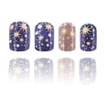 thumbnail image 7 of 24 Pcs Astral Stick on Nails Colorful Artificial Nails Short Square False Nails Glossy Press On Nails for Woman Girls, 7 of 7