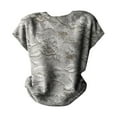 thumbnail image 2 of ZJXFGS Short Sleeve Sweaters Sweaters for Women Knit Pullover Tops Women Womens Short Sleeve Sweaters Gray L, 2 of 5
