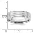 thumbnail image 3 of 14k White Gold 6mm Lightweight Comfort Fit Brushed Satin with Center Line Fancy Wedding Band Size 12 WB114L, 3 of 5