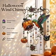 thumbnail image 3 of Halloween Crystal Wind Chime, Stained Glass Style Ghost and Witch Hanging Suncatcher, Acrylic Window Decoration for Fall Porch, Garden, and Outdoor Display, 3 of 8