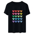 thumbnail image 4 of Fesfesfes V neck Tshirt Women T-Shirt Fashion Short Sleeve Round Neck Valentine's Day Printing Casual Blouse T-Shirt Tops Shirt Women's Short Sleeve Tops 12(XXL), 4 of 5