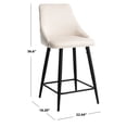 thumbnail image 3 of SAFAVIEH Kelsey Square Mid Back Counter Stool, Beige/Black, 3 of 13