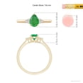 thumbnail image 6 of ANGARA Natural Pear Emerald Solitaire Ring with Trio Diamond Accents in 14K Yellow Gold for Women (Size-7x5mm) | May Birthstone, Birthday, Anniversary, Jewelry Gift for Women | Natural Emerald Ring, 6 of 11