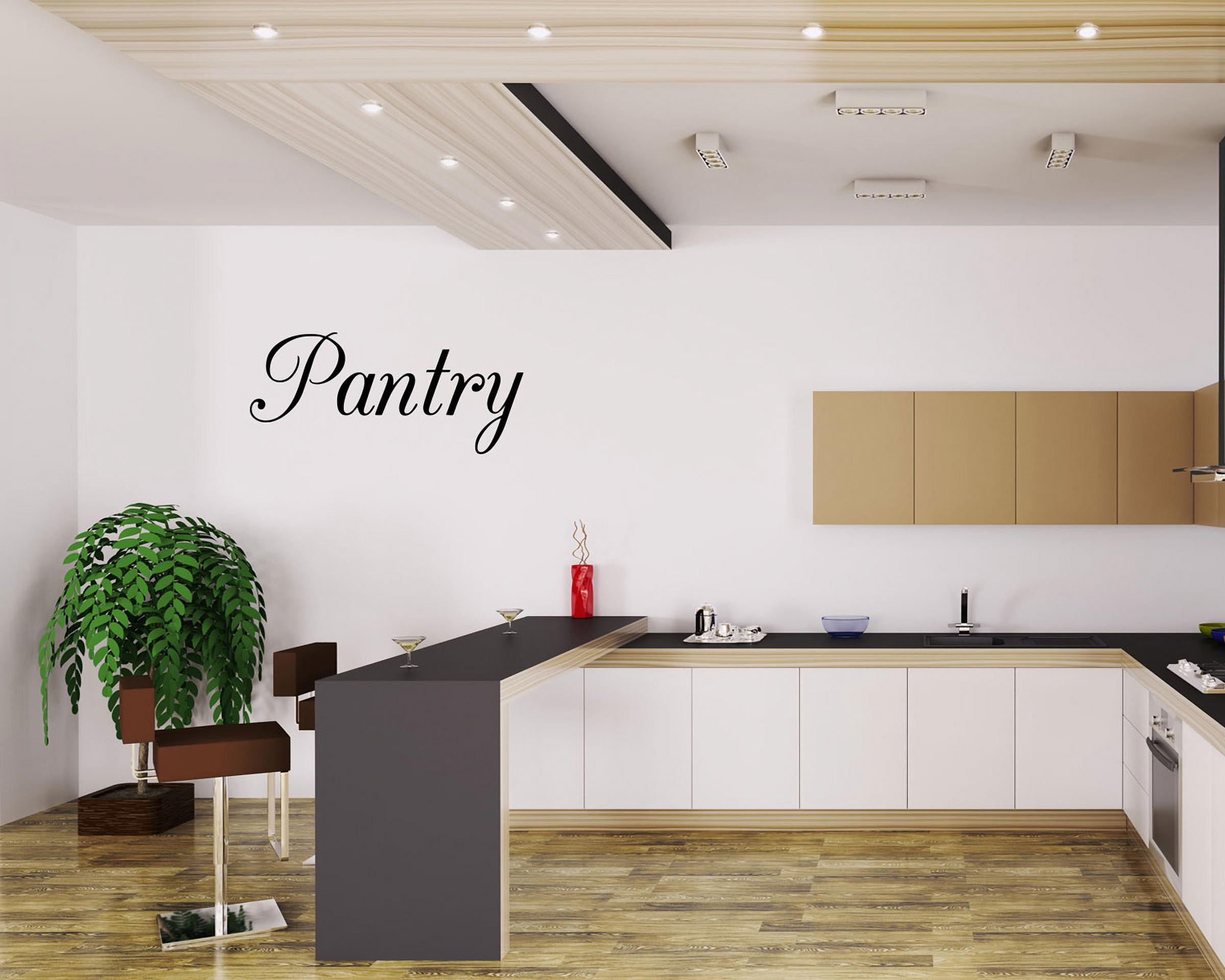 Empresal Pantry Kitchen Vinyl Sayings Words Art Decor Black 28"Hx13"W