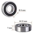 thumbnail image 5 of GOOHOCHY Steel Black Skateboard Wheel Bearings for 20Pcs 2.2 x 2.2 x 0.7 Inch, 5 of 8