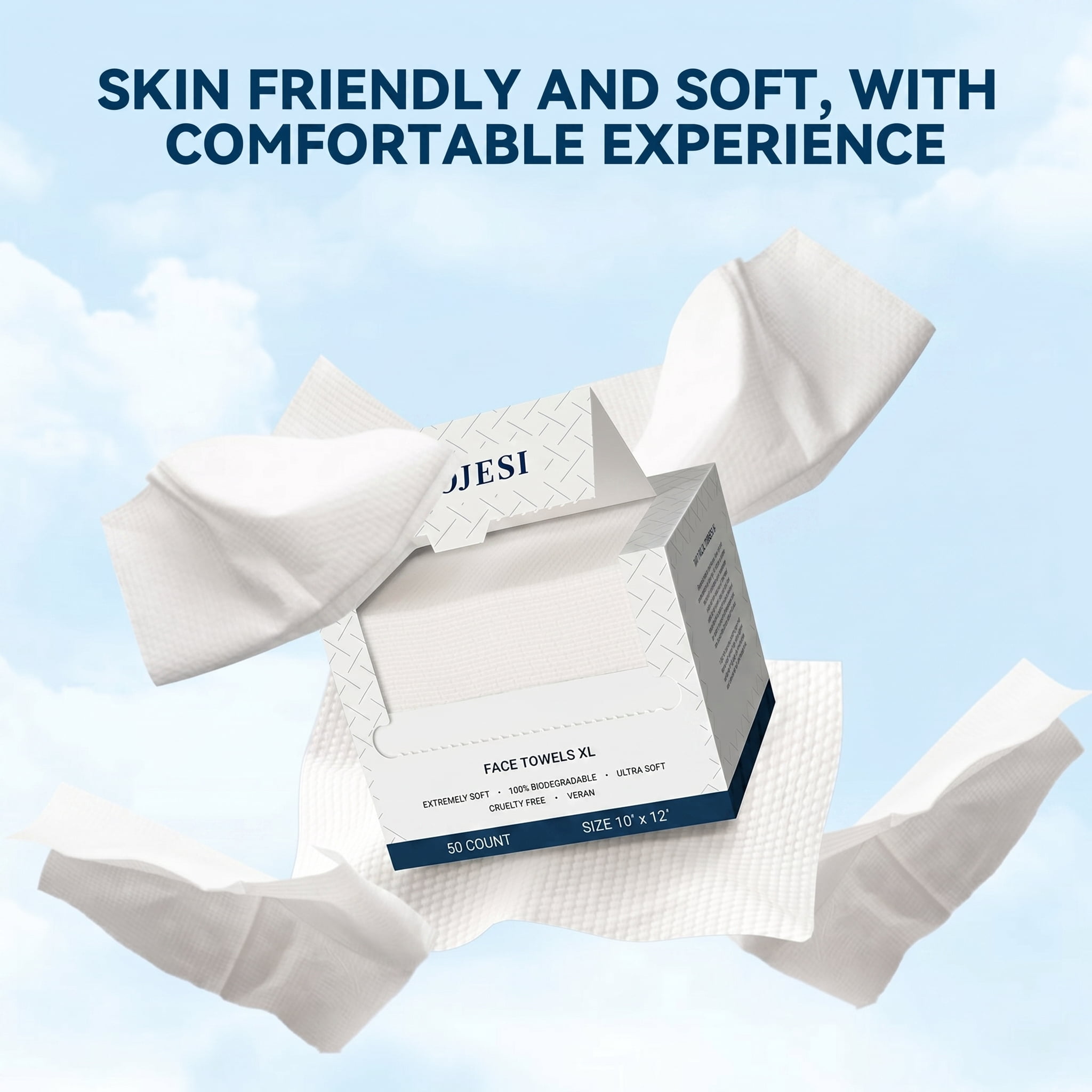 KOYMISKU Disposable Face Towels,50Ct Cotton Clean Face Towels,Large Make Up Remover Wipes
