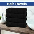 thumbnail image 7 of Linteum Textile 20x40 Inch, 100% Cotton Bleach Proof Luxury Hair Towels, Black (12 Pack), 7 of 7