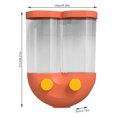 thumbnail image 4 of Toystoory Contenedor dispensador de granos, caja de contenedores dobles montada en la pared, tanque de almacenamiento de alimentos, caja de Naranja S, 4 of 6