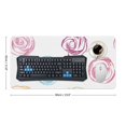 SKYSONIC Extended Large Gaming Mouse Pad, Hand Drawn Floral Background