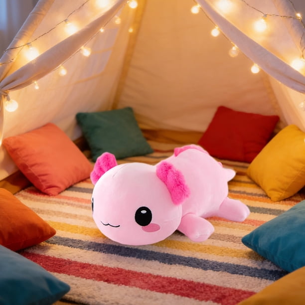 Juguetes de piscina, juguetes para bebés, juguetes para niños pequeños, salamandra hexagonal, dibujos animados para dormir, lindo y suave, pez de peluche para niños, decoración del hogar, muñeca de al