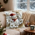 thumbnail image 6 of HCBY White Relief Aesthetic Christmas Throw Pillow Covers 18", Soft Comfy Xmas Santa Claus Trees Pillow Cases, Poinsettia Snowman Reindeer 3D Decor for Couch Sofa Living Room Bed Gift idea, 6 of 6
