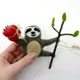 thumbnail image 4 of Sloth Ornament Wool Christmas Tree Decoration - Sloth Hanging from Branch, 4 of 5