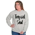 thumbnail image 4 of Tropical Soul Cute Island Vacay Vibes Unisex Plus Fleece Graphic Sweatshirt Brisco Brands 5X, 4 of 5