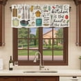 thumbnail image 6 of Kitchenware Curtain Valances for Windows, Kitchen Valance Window Treatments Panel 2 Pack, Vintage Kitchen Cooking Tool Retro Beige Rod Pocket Short Curtains for Bathroom Bedroom 42 x 12 Inch, 6 of 8