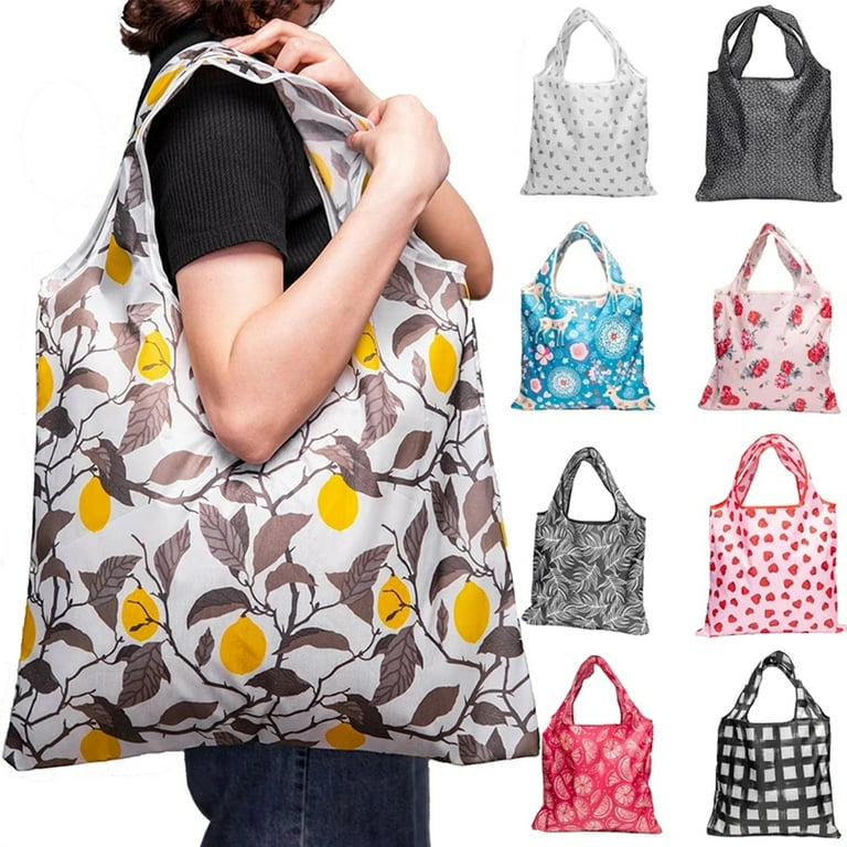 Floral Print With Large Collapsible Utility Bag or Tote Bag 