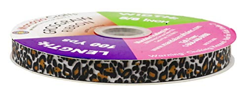 Hot Pink/Pale Pink/Cream 5/8" Grosgrain Animal Print Leopard Print Ribbon 