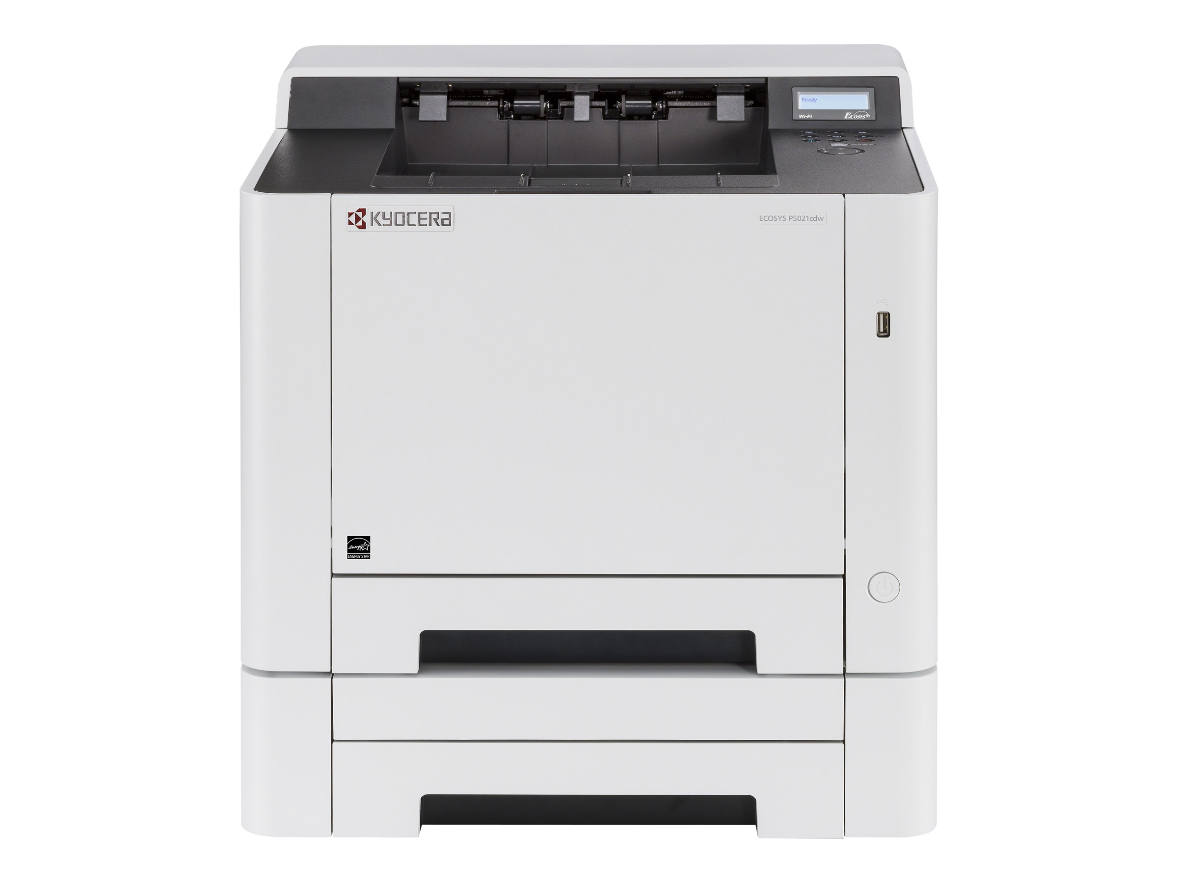 Kyocera ECOSYS P5021cdw - Printer - color - Duplex - laser - A4/Legal - 9600 x 600 dpi - up to 21 ppm (mono) / up to 21 ppm (color) - capacity: 300 sheets - USB 2.0, Gigabit LAN, USB host, Wi-Fi - image 3 of 4