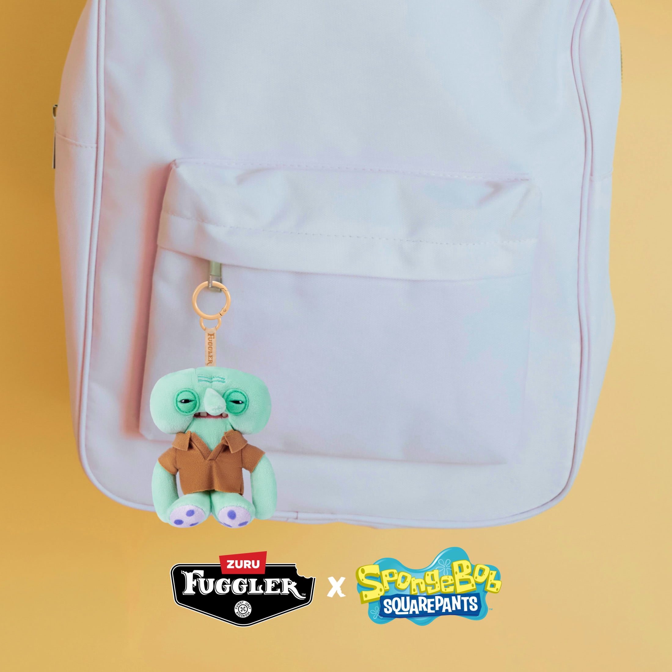 Fuggler SpongeBob Key Rings 5 inch (Squidward), Funny Ugly Monster Plush Keychain by ZURU