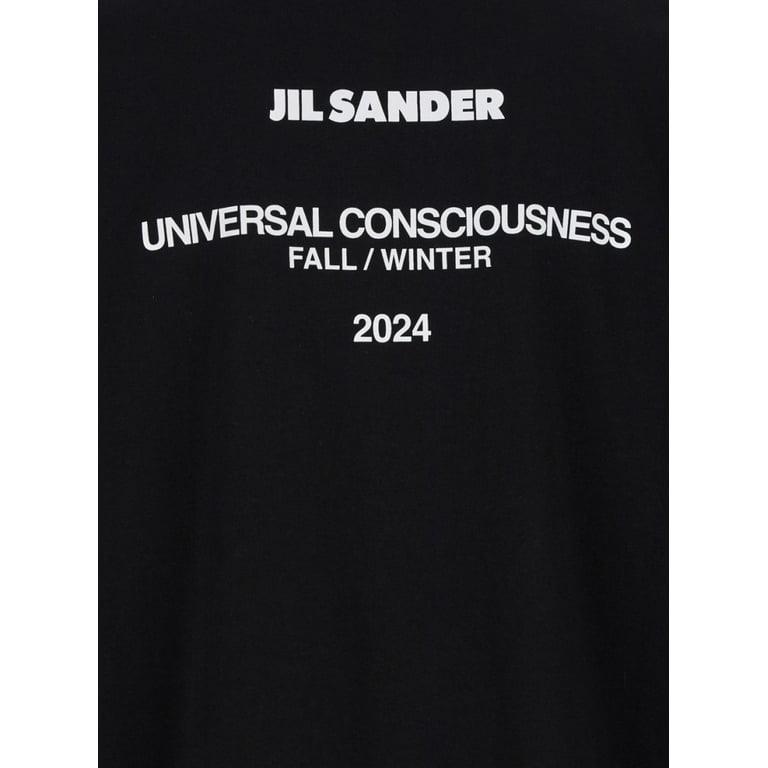 Tシャツ・カットソー Jil Sander Black Double-Layers T-shirt in Cotton Man Jil Sander Men's Black Double-Layers T-Shirt In Cotton Man