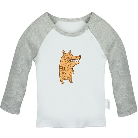 

I am a Carnivore Funny T shirt For Baby Newborn Babies Animal Wolf T-shirts Infant Tops 0-24M Kids Graphic Tees Clothing (Long Gray Raglan T-shirt 0-6 Months)