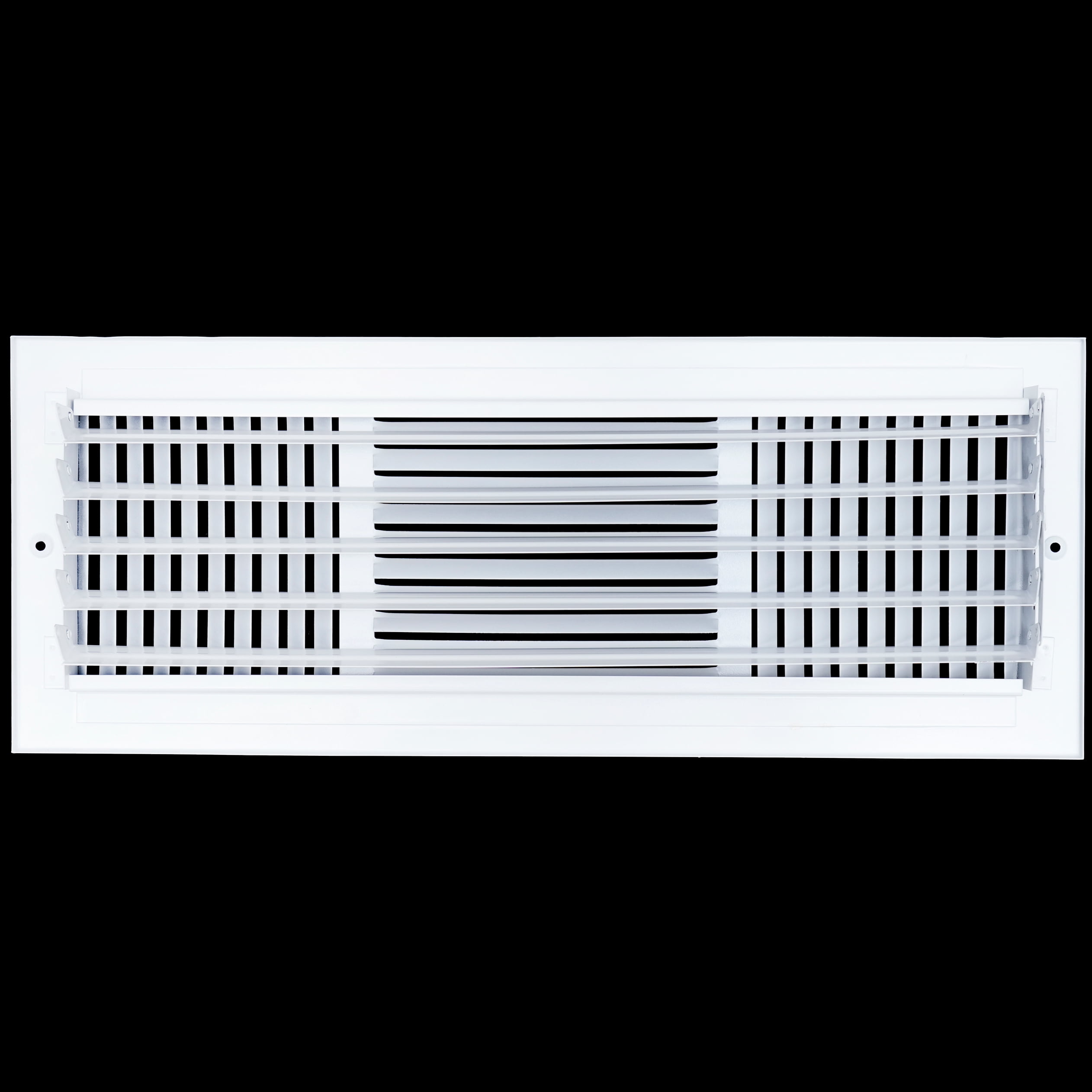 [2 Pack] Fits 18x6 Duct Opening 3 WAY Steel Air Supply Diffuser by Handua | Register Vent Cover Grill for Sidewall and Ceiling | White | Outer Dimensions: 19.75" X 7.75"