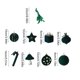 thumbnail image 3 of Conjunto de decoraciones para bolas de árbol de Navidad flocadas - Adornos de plástico verde en pack de 9, decoración para fiestas navideñas de 3,15 pulgadas, 3 of 6