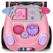 Radio Flyer Creativity Car, 3 in 1 Push Walker & Ride-on with Interactive Features, Pink