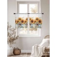 thumbnail image 2 of Summer Sunflowers Sheer Curtains for Living Room Bedroom Spring Watercolor Floral Leaf Bow Vase Sheer Curtains 45 Inch Long 2 Panels Set Light Filtering Curtain Window Treatments Drapes, 2 of 6