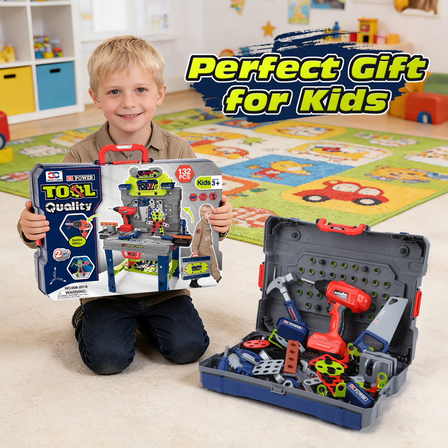 JoyStone 2-in-1 Kids Tool Bench with Electric Drill photo 4