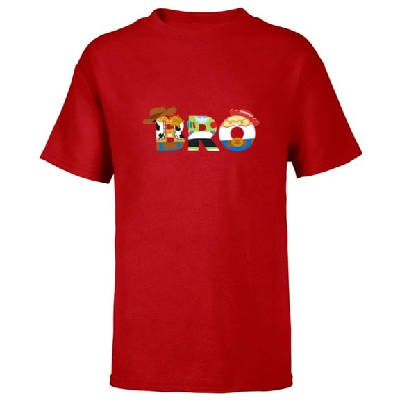 Disney and Pixar’s Toy Story Bro Brother Family Birthday - Short Sleeve T-Shirt for Kids - Customized-Red