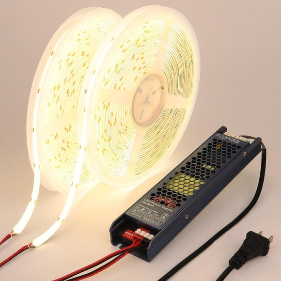 Tira LED BENLUN Blanco Natural 4000K Impermeable con Transformador 20 Metros CRI 93 para Habitacion,