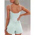 thumbnail image 6 of Women'S Summer Sleeveless Rompers Spaghetti Strap Double Lined Shorts Jumpsuit  Outfits Light Blue M, 6 of 7