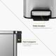 thumbnail image 3 of Bote de basura EKO Titus Slim 10L Acero Inoxidable, para cocina, pedal resistente, cierre silencioso, con cubo interior, tapa antiolores, 3 of 6