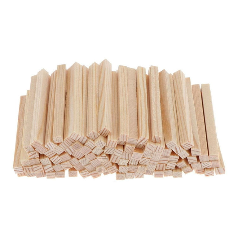 100Pcs Unfinished Wood Sticks, Woodcrafts Wooden Square Dowel Rod, Dowel  Strips for Crafts Model Building Supplies Home Decor Accessories 300mm