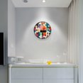 thumbnail image 5 of Yayeee Wall Clock Battery Operated 11.9" Silent Quartz Non-Ticking for Living Room Decor, Beige Abstract, 5 of 8