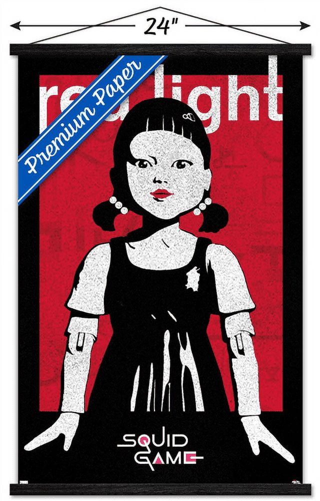 Netflix Squid Game - Red Light Wall Poster with Wooden Magnetic Frame, 22.375" x 34"