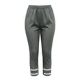 thumbnail image 5 of Cagogo Women Plus Size Capri Pants High Waisted Solid Casual Basic Capri Pants Leggings Party, Dark Gray 2XL, 5 of 9