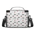 thumbnail image 3 of Cow and Heart White Pattern Insulated Lunch Box for Women Men, Medium Leakproof Cooler Bag with Adjustable Strap, 10"x6.7"x8", 3 of 6