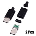 thumbnail image 4 of 2 Pcs Prise Mâle USB 3.1 TypeC avec Planche PCB Ligne de Soudure avec Coque Noir/blanc Blanc, 4 of 8