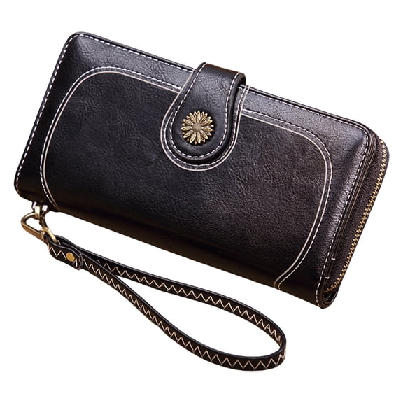 ShunXiQin Long Wallet for Women with ID Window Credit Card Holder with RFID Blocking Large Capacity Wristlet