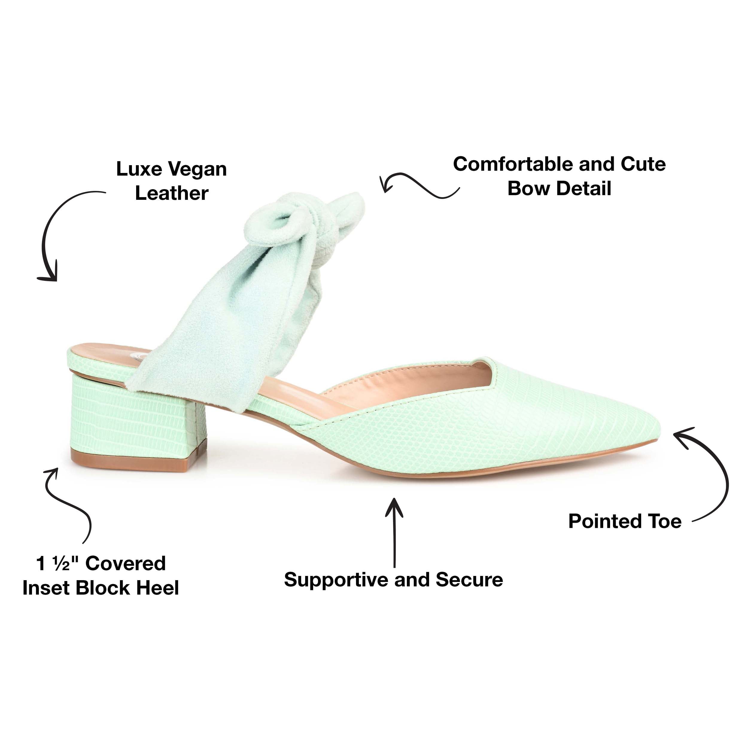 Journee Womens Melora Slip On Pointed Toe Mules Flats