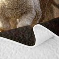 thumbnail image 5 of Manfei Woodland Wildlife Quilt King, Bible Sheep Lion King Coverlet Set, Dark Brown, Black Reversible, 3pcs, 1 Bedspread and 2 Pillowcases, 5 of 7