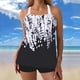 thumbnail image 1 of Trajes de baño tankini para mujer Trajes de baño vintage estampados para mujer Trajes de baño conservadores Traje de baño bikini con falda de playa estampada para mujer, 1 of 5