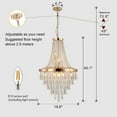 thumbnail image 2 of 20" Modern Tiered Crystal Chandelier with Gold Finish, 11-Light Elegant Pendant Ceiling Light Fixture for Dining Room, Living Room, or Entryway (Bulbs Not Included), 2 of 9