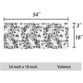 thumbnail image 6 of Black White and Grey Leaf Kitchen Curtain Valances for Windows Spring Summer Watercolor Leaves Window Curtains 54x18 Inch Short Rod Pocket Valance 1 Panel for Living Room Bathroom Decor, 6 of 6