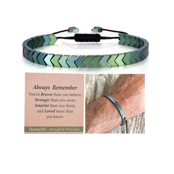 THEMEROL Gifts for Him Teens Ideas Teenage Gift Bracelets Men Hematite 10 12 16 18 Years Old 18th Birthday Son Grandson Graduation Christmas Stocking Valentines Day Easter Basket Stuffers